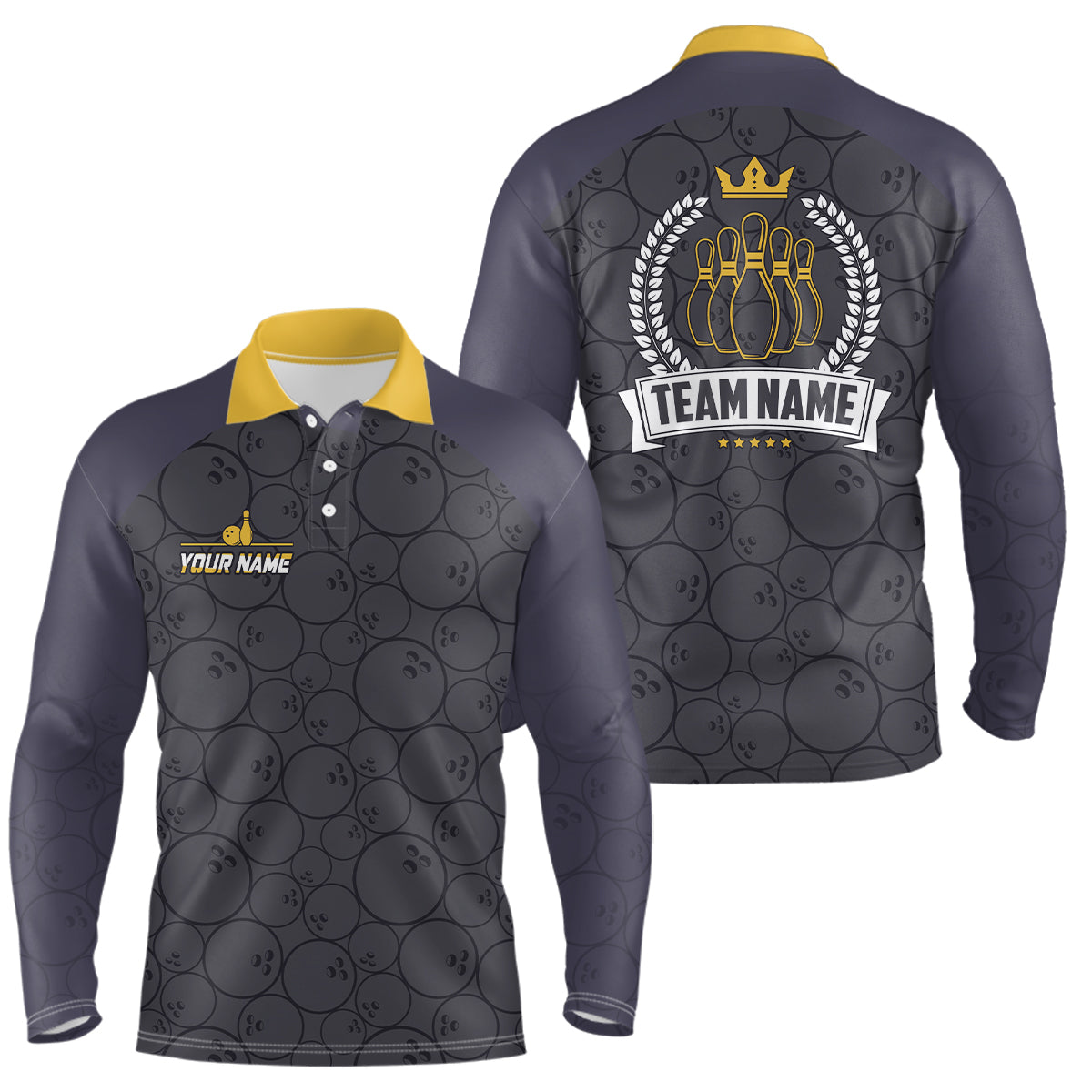 Bowling-Poloshirts für Herren – Individuelle Camo-Bowling-Team-Liga-Trikots, Retro-Bowling-Shirts NQS6756