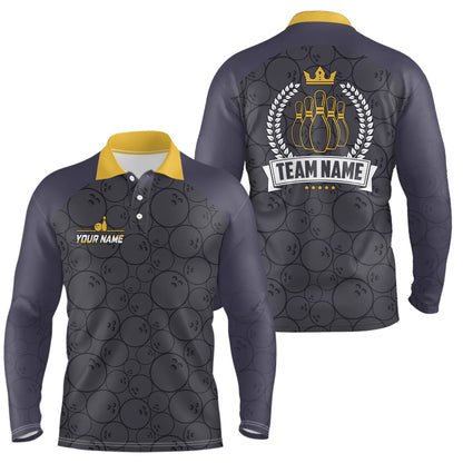 Bowling-Poloshirts für Herren – Individuelle Camo-Bowling-Team-Liga-Trikots, Retro-Bowling-Shirts NQS6756