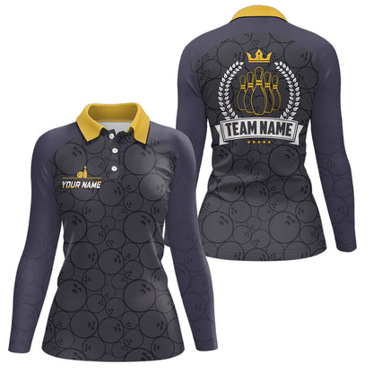 Bowling-Poloshirts für Damen – Individuelle Camo-Bowling-Team-Liga-Trikots, Retro-Bowling-Shirts NQS6756