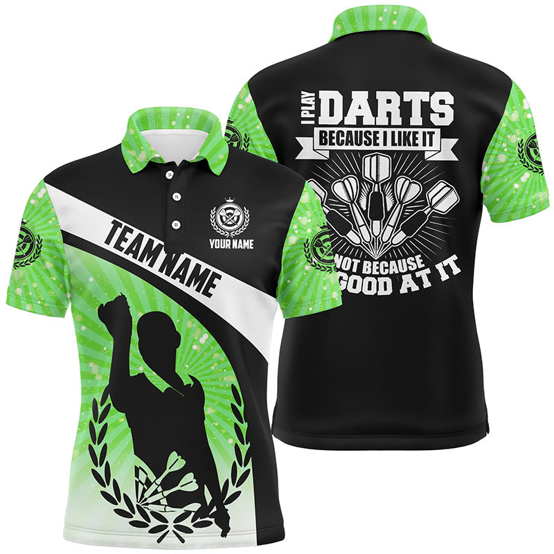Ich spiele Darts, weil ich es mag – Grünes Halo Herren Dart Poloshirt Individuelles Trikot LDT1316