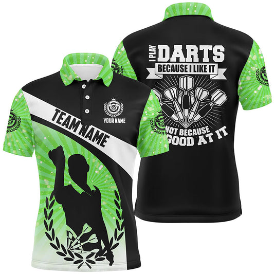 Ich spiele Darts, weil ich es mag – Grünes Halo Herren Dart Poloshirt Individuelles Trikot LDT1316