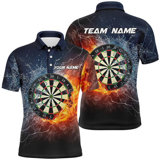 Feuer & Wasser Dartboard Personalisierter Herren Dartshirt – Donner Darttrikot für Männer LDT0967