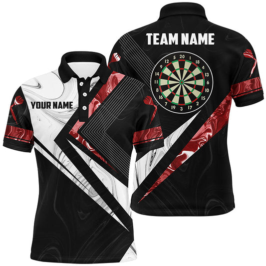 Rot-Weiß Rauch Individuelles Herren Dart-Poloshirt – Individuelles Dart-Teamtrikot für Männer LDT0976