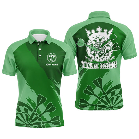 Personalisiertes Grünes Herren Darts Poloshirt – Individuelles Cooles Darts Shirt für Männer Darts Trikot LDT0802