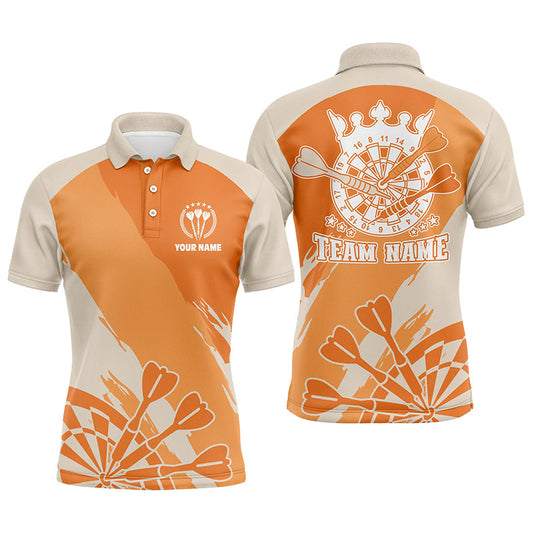 Personalisiertes Oranges Herren Darts Poloshirt – Individuelles Cool Dartshirt für Männer Darttrikot LDT0803