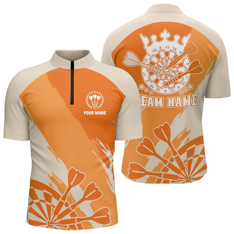 Individuelles Orange Darts Quarter-Zip Shirt – Individuelles Cooles Darts Shirt für Männer Darts Trikot LDT0803