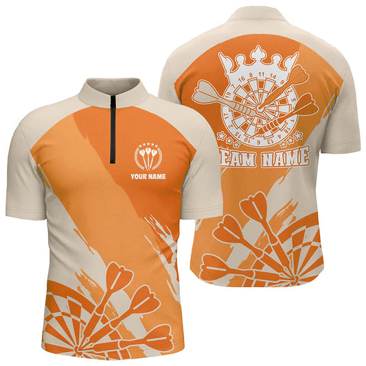 Individuelles Orange Darts Quarter-Zip Shirt – Individuelles Cooles Darts Shirt für Männer Darts Trikot LDT0803
