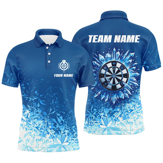 Individuelles Eisblaues Herren Darts Poloshirt – Cooles Dartshirt für Männer Darttrikots LDT1442