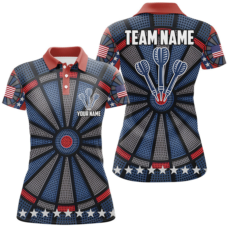 Personalisierte Dartscheibe All-Over-Print Darts Poloshirt – Individuelle Dart Trikots für Frauen LDT1046