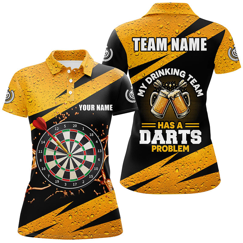 Mein Trink Team Hat Ein Dart Problem Damen Darts Poloshirt – Individuelle Bier Dart Trikots LDT1456