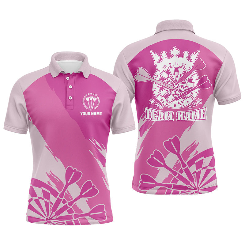 Individuelles pinkes Herren Dart-Poloshirt – Cooles Dartshirt für Männer Darttrikot LDT0349