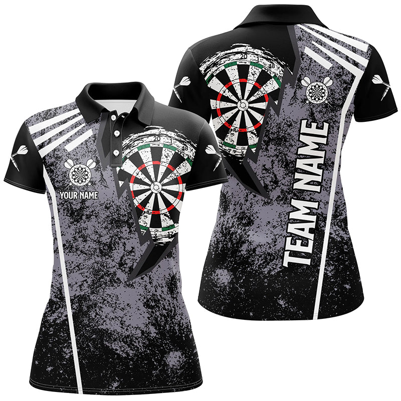 Personalisiertes Grunge Darts Poloshirt – Individuelles Retro Darts Shirt für Damen Dart Trikot LDT0668