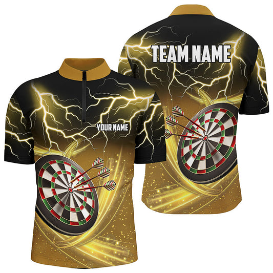Individuelles Thunder Lightning Gelbes Darts Quarter-Zip Shirt – Individuelles Dart Trikot für Männer LDT0687