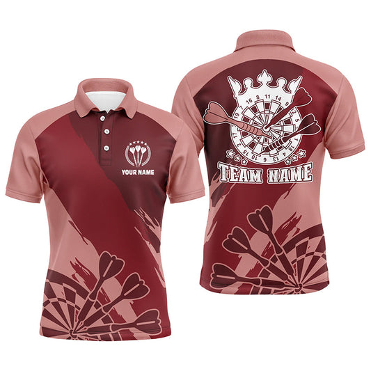 Personalisierter roter Herren Dart-Poloshirt – Coole individuelle Dartshirts für Männer Darttrikot LDT0695