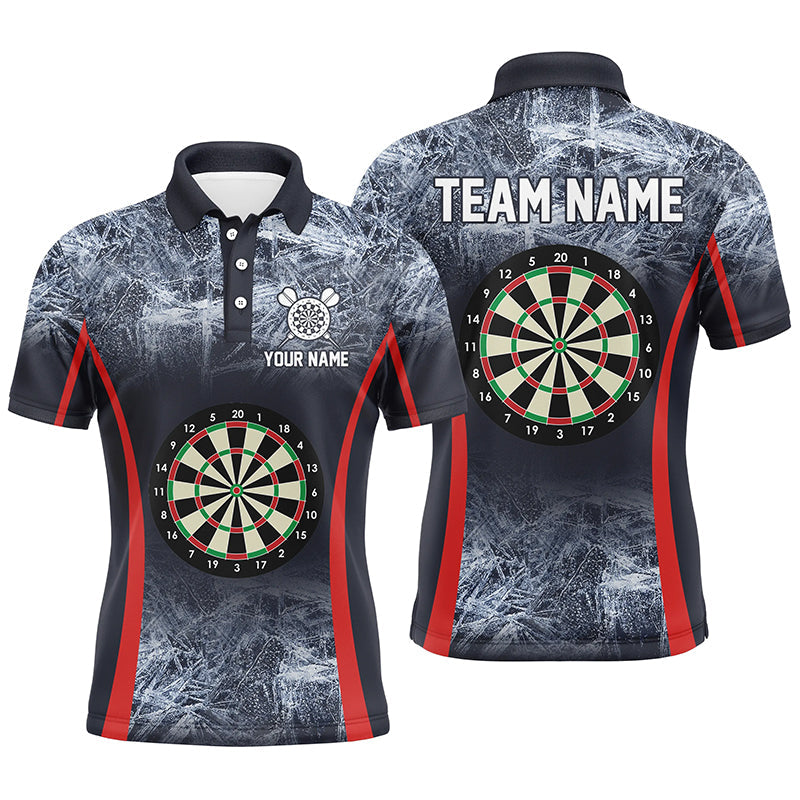 Eisblau Navy Herren Dart Poloshirt – Individuelles Dartshirt für Männer Dart Teamtrikot LDT1358
