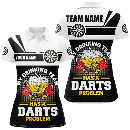 Mein Trinkteam – Bier Darts Damen Poloshirt – Individuelles Darts Shirt für Frauen Dart Trikots LDT1001
