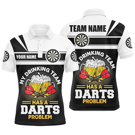 Mein Trinkteam Bier Darts Herren Poloshirt – Individuelles Dartshirt für Männer Darttrikots LDT1001
