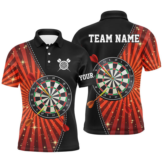 Schwarz-Orange Halo Herren Dart-Poloshirt – Individuelles cooles Dartshirt für Männer Darttrikots LDT1002