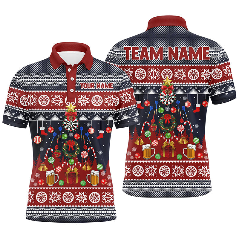 Individuelles Weihnachts-Darts Herren Poloshirt – Individuelles Winter Darts Shirt für Männer Dart Trikot LDT0795