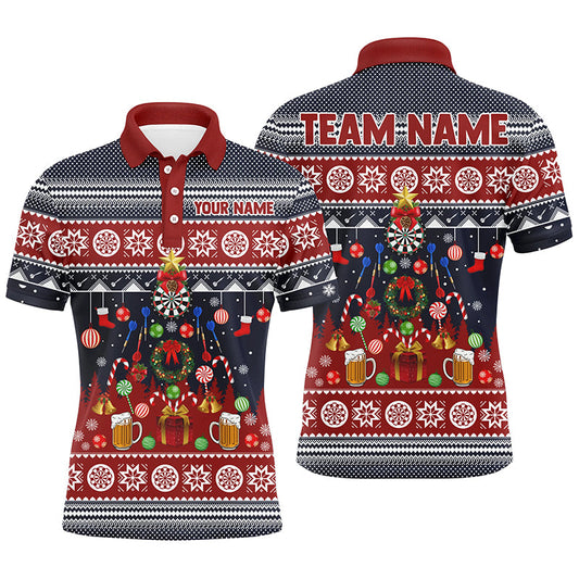 Individuelles Weihnachts-Darts Herren Poloshirt – Individuelles Winter Darts Shirt für Männer Dart Trikot LDT0795