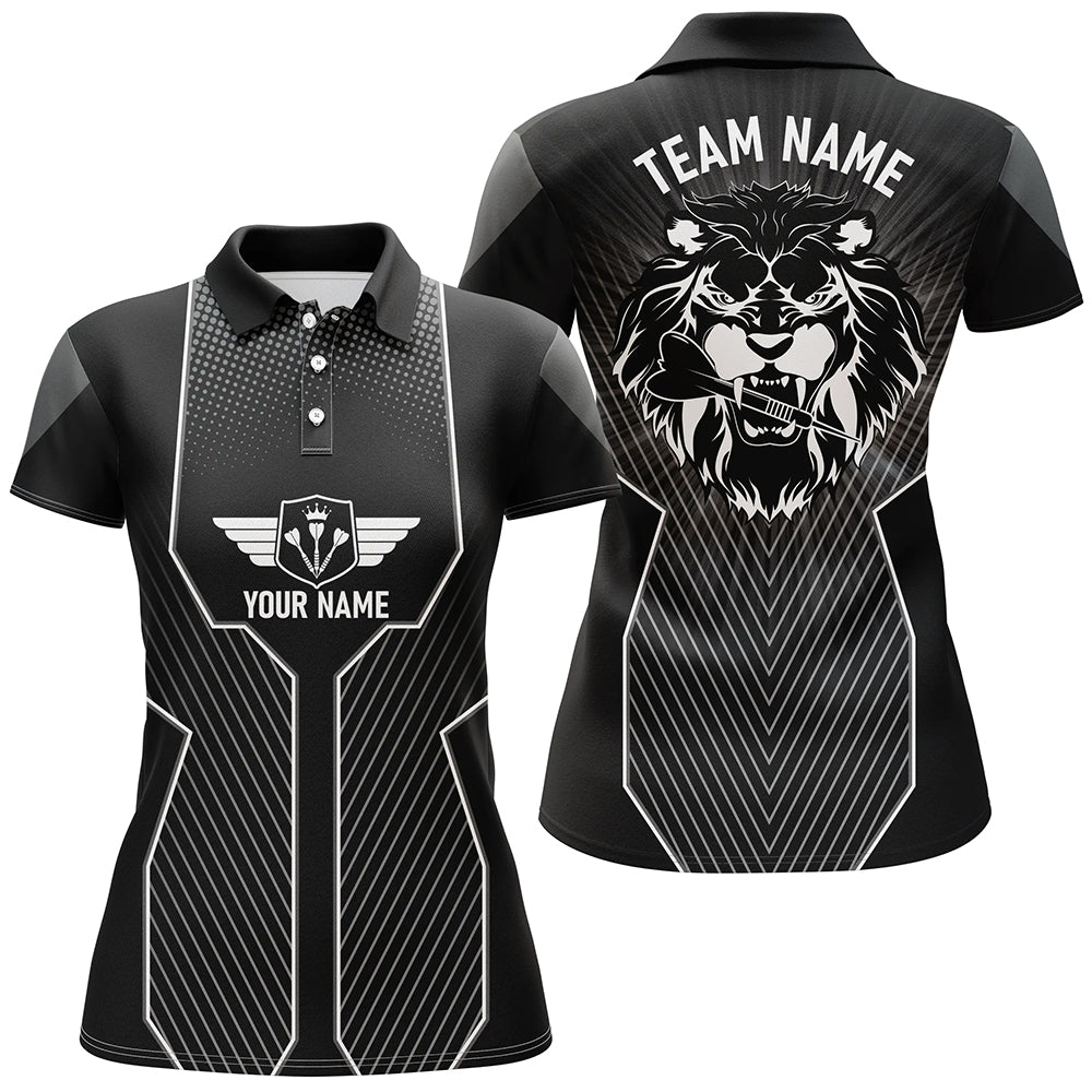 Black Lion Dart Individuelle Polo Shirts für Damen, Cooles Dart Trikot, Team Uniform Dart Geschenke LDT0897