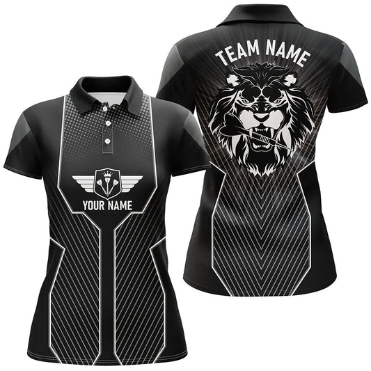 Black Lion Dart Individuelle Polo Shirts für Damen, Cooles Dart Trikot, Team Uniform Dart Geschenke LDT0897