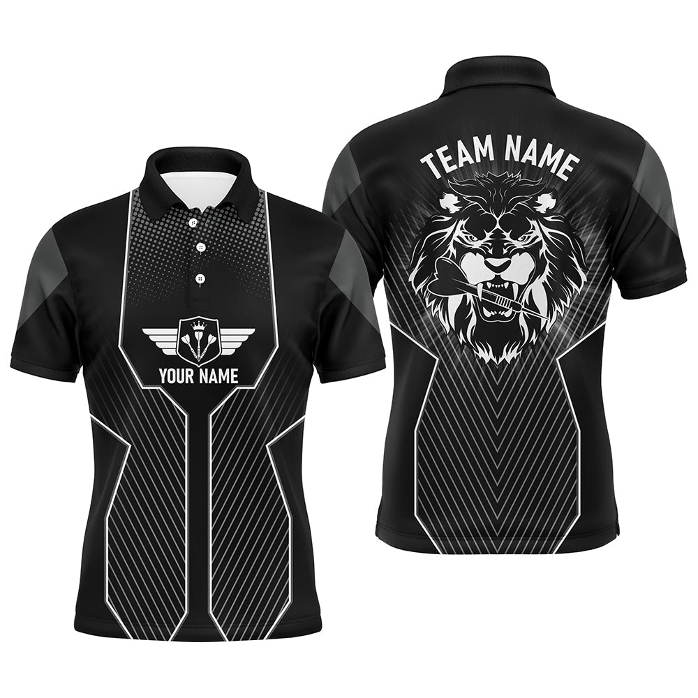 Schwarzer Löwe Dart Individuelle Poloshirts für Männer – Cooles Dart Teamtrikot, Dartgeschenke LDT0897