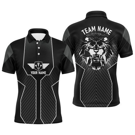 Schwarzer Löwe Dart Individuelle Poloshirts für Männer – Cooles Dart Teamtrikot, Dartgeschenke LDT0897