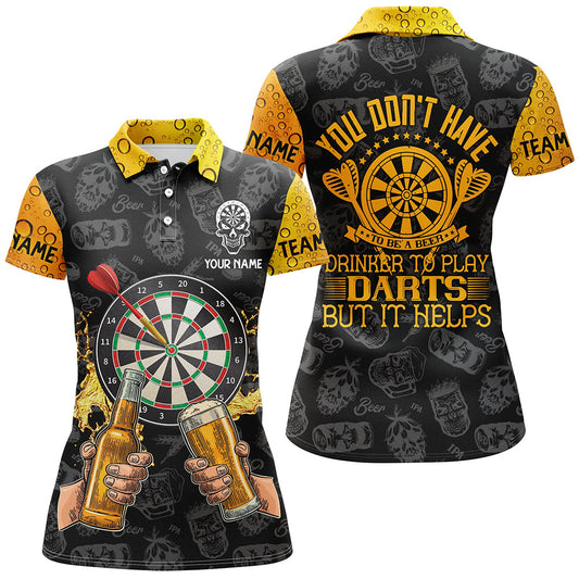 Du musst kein Bier-Darts-Polo-Shirt sein, Individuelles Trinken Darts Trikot für Damen LDT0628