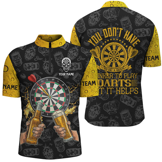 Du musst kein Bier sein – Männer Dart Quarter-Zip Shirt – Individuelles Trink Team Trikot LDT0628