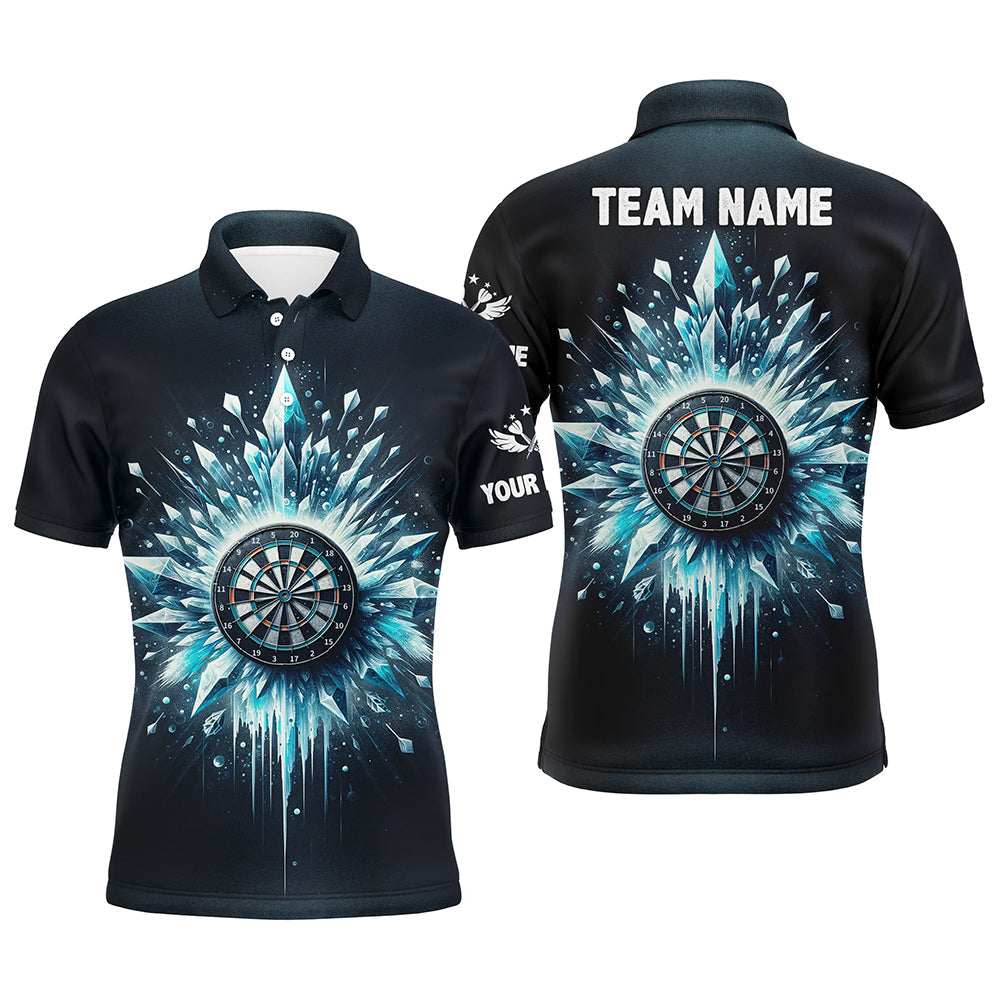 Eisblau Navy Herren Dart Poloshirt – Individuelles Dartshirt für Männer Dart Teamtrikot LDT1362