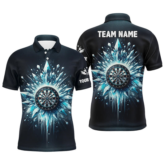 Eisblau Navy Herren Dart Poloshirt – Individuelles Dartshirt für Männer Dart Teamtrikot LDT1362