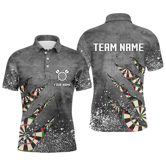 Paint Splash Graues Herren Darts Poloshirt – Individuelle Dartshirts für Männer Team Darttrikots LDT0964