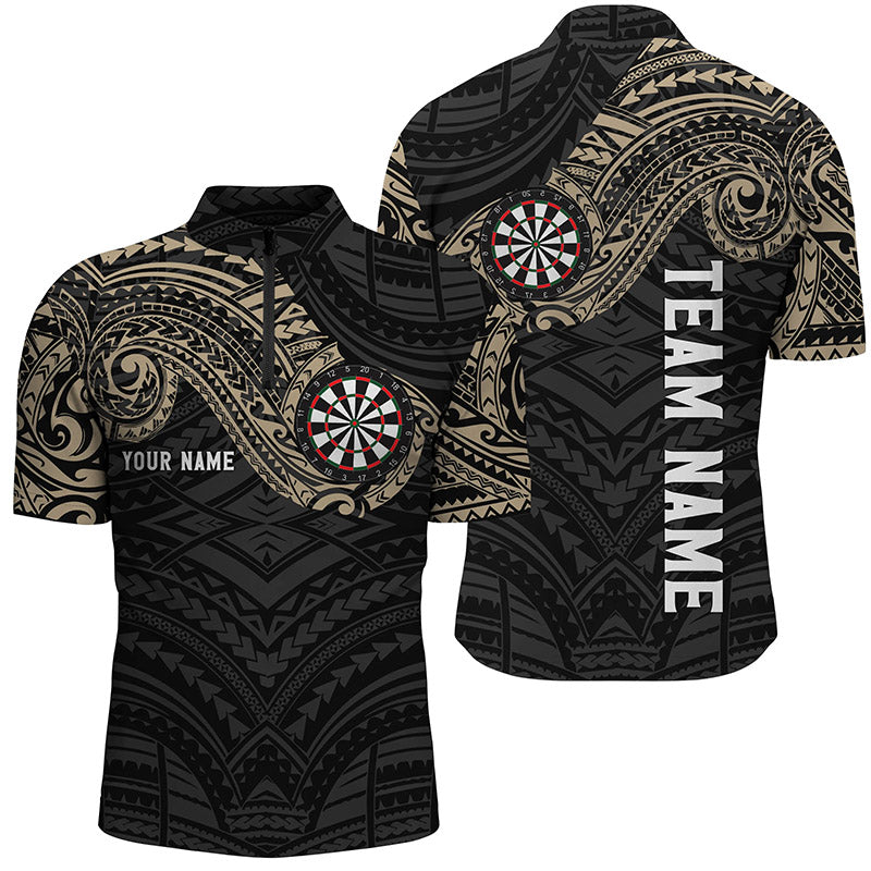 Personalisiertes Tribal Darts Quarter-Zip Shirt – Individuelles Männer Darts Shirt Dart Trikots LDT0815