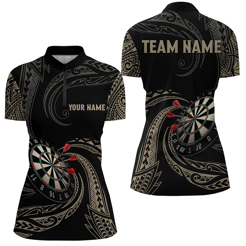 Personalisierte Roll Tribal Darts Quarter-Zip Shirts – Individuelles Damen Darts Shirt Dart Trikots LDT0825