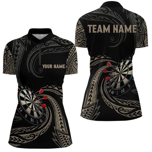 Personalisierte Roll Tribal Darts Quarter-Zip Shirts – Individuelles Damen Darts Shirt Dart Trikots LDT0825
