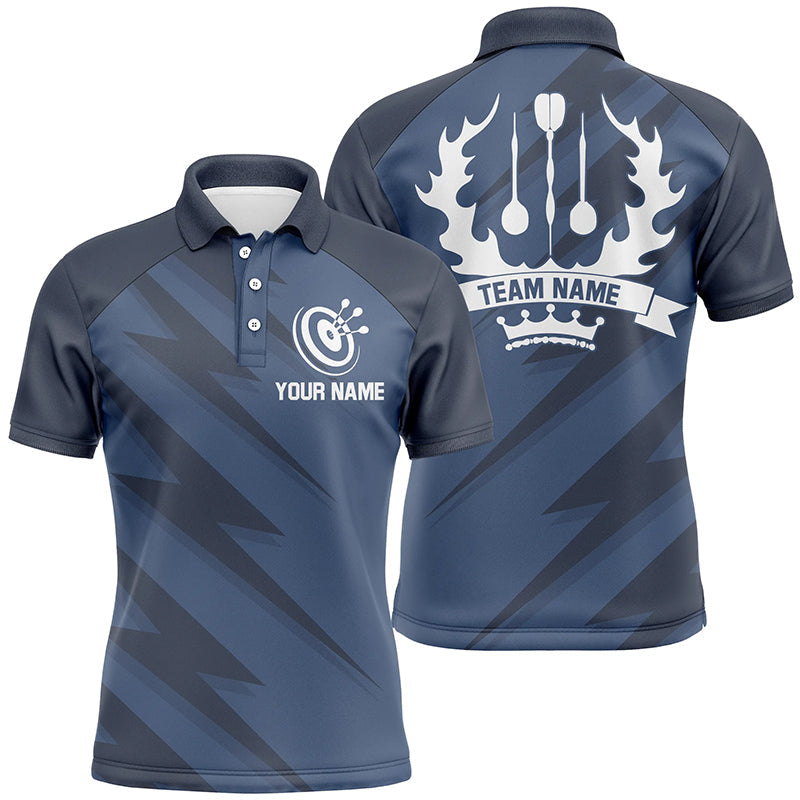 Maßgeschneidertes Herren Marineblau Blitz Basic Dart-Poloshirt – Cooles Darttrikot für Männer LDT0318