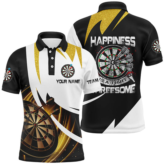 Glück ist ein enger Treffer – Personalisierter Herren Dart-Poloshirt – Individuelles Dart-Teamtrikot für Männer LDT0685