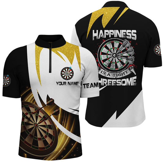 Glück ist ein enger – Individuelles Darts Quarter Zip Shirt Dart Team Trikot für Männer LDT0685