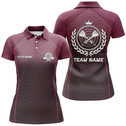 Individuelles Verschlungenes Wellenmuster Darts Poloshirt – Individuelles Darts Shirt für Damen Dart Trikot LDT0714