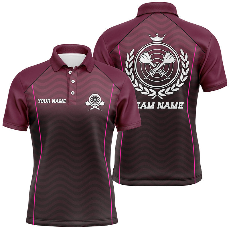 Personalisierter verflochtener Wellen-Dart Poloshirt – Individuelles Dartshirt für Männer Darttrikot LDT0714