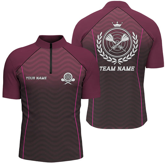 Individuelles Verschlungenes Waving Dart Quarter-Zip Shirt – Individuelles Dart Shirt für Männer Dart Trikot LDT0714