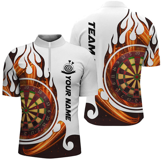 Feuerflamme Dartboard Männer Quarter-Zip Dart Shirt – Individuelles Dart Team Trikot LDT1348