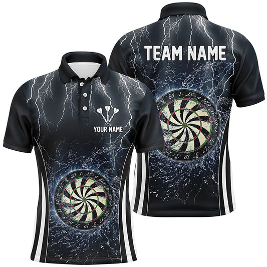 Navy Blau Donner-Blitz Herren Dart Poloshirt – Individuelles Trikot LDT1361