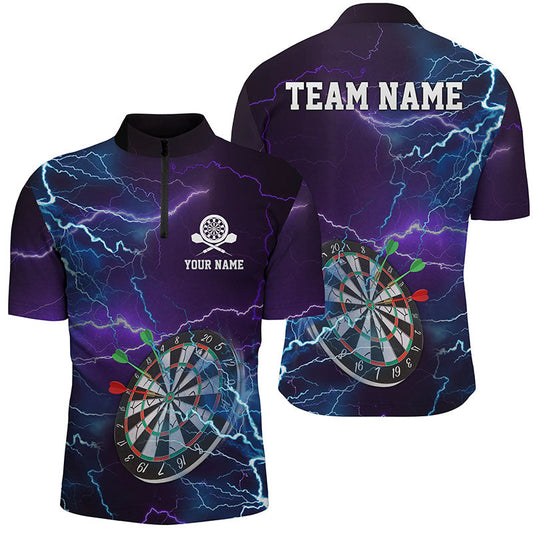 Individuelles Thunder Lightning Lila Darts Quarter-Zip Shirt – Individuelles Dart Trikot für Männer LDT0979