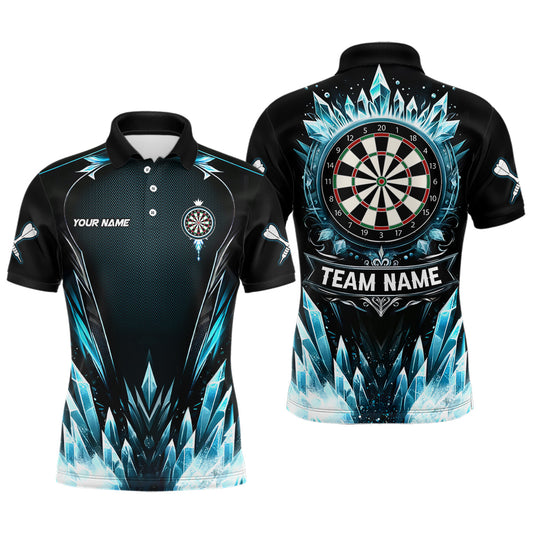 Blaues Eis Dartboard Herren Dart Poloshirt – Cooles Dartshirt für Männer Individuelle Darttrikots LDT1241