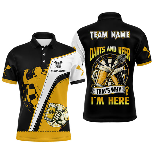 Darts und Bier, deshalb bin ich hier – Herren Darts Poloshirt – Individuelles Biertrikot LDT1457