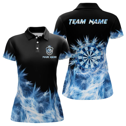 Eisblaues Licht Darts Poloshirt – Personalisiertes Darts Shirt für Damen Darts Team Trikot LDT0631