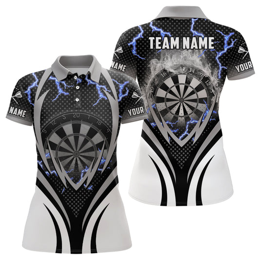 Donner Blitz Damen Darts Poloshirt – Individuelles Cooles Darts Shirt für Damen Dart Trikot LDT0655