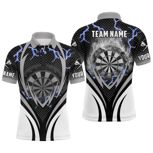 Donner-Blitz Herren Dart-Poloshirt – Individuelles cooles Dartshirt für Männer Dart-Teamtrikot LDT0655